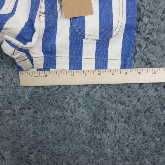 Mini Boden Shorts Girls 6-7Y Blue White Stripe Cotton Denim Pockets 20x1.5* NWT - Picture 6 of 14